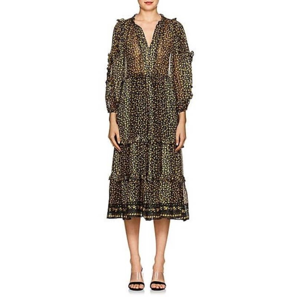 Ulla Johnson Fantine Silk Midi Floral Ruffle Tiered Dress Size 4 New with Tags - Picture 2 of 8
